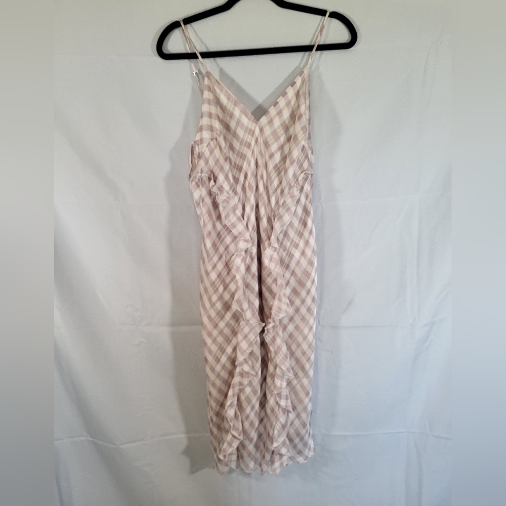 Victoria’s Secret Ruffle plaid pink dress women's L feminine adjustable straps - Picture 12 of 12